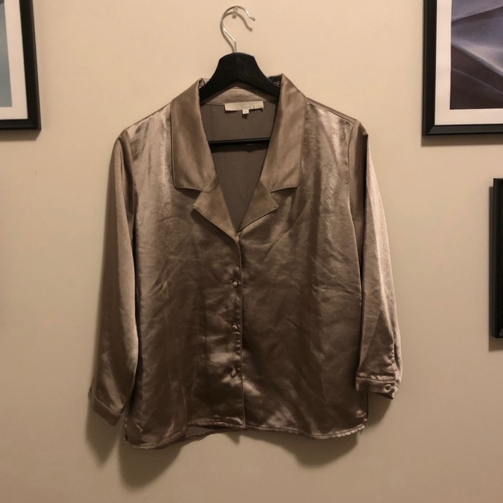 Monk and Lou Satin Button-Down shirt